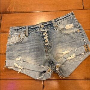 Levi's Light Blue Distressed Jean Shorts